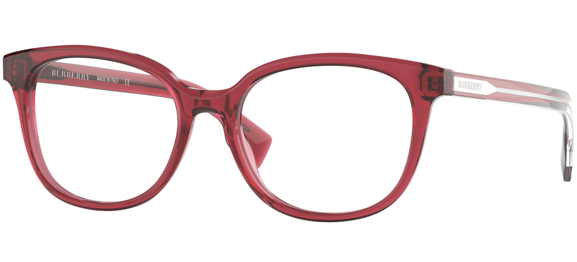 BurberrySTRIPED CHECK BE 2291Transparent Red (3796)